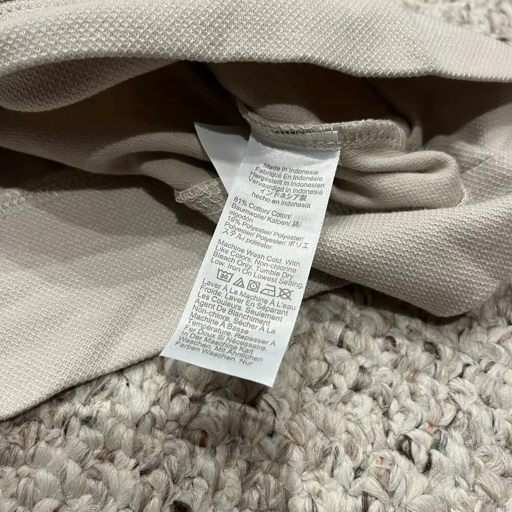 NEW J Crew Performance Birds-eye Quarter Zip S Beige Preppy Golf Classic Casual